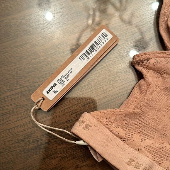 NWT Skims Knit Lace Scoop Neck Bralette in Clay - Picture 5 of 5